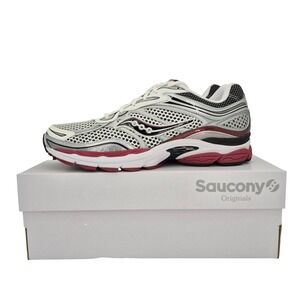 Saucony Progrid Omni 9 Silver/Red Women's Size 12.5 Sneakers Shoes S70739-1